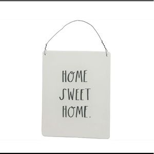 Rae Dunn ceramic “Home Sweet Home” sign.
